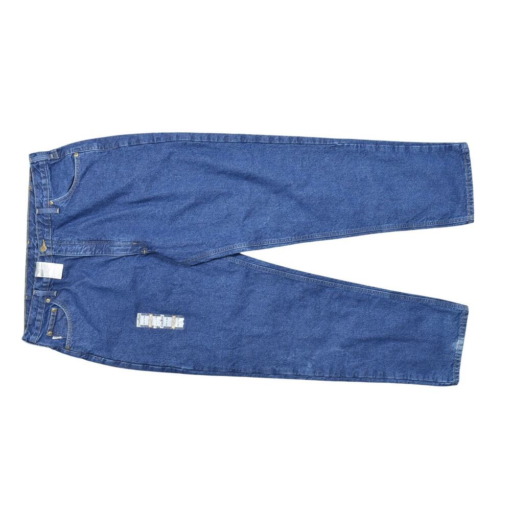 Carhartt Men's Blue Jeans 42x34 NWT Cotton Straight Fit Flannel Lined B21 DST